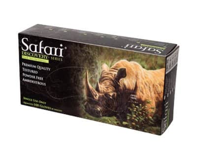 כפפות ניטריל ללא אבקה ספארי שחורות מידה L