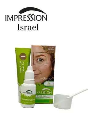 צבע חינה גבות – חום בהיר Light Brown | Impression