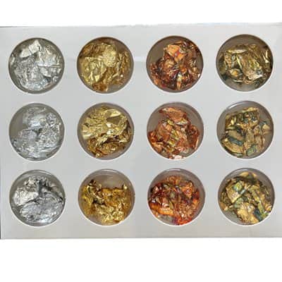 סט נייר קרמבו זהב וכסף לקישוט ציפורניים