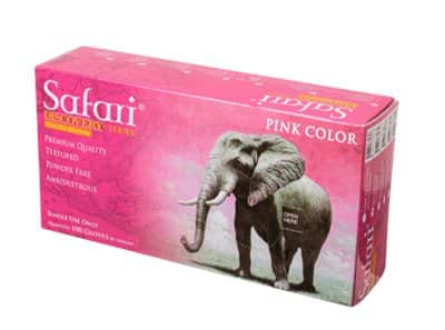 כפפות ניטריל ללא אבקה ספארי ורודות מידה XS