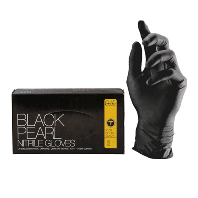 כפפות ניטריל ללא אבקה מאש שחורות מידה L