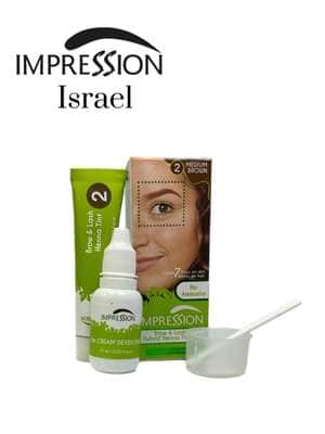 צבע חינה לגבות וריסים - מס׳ 2 חום בינוני impression