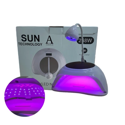 מנורת ייבוש לציפורניים סאן SUN משולבת מנורת טיפס ג’ל - אמור 